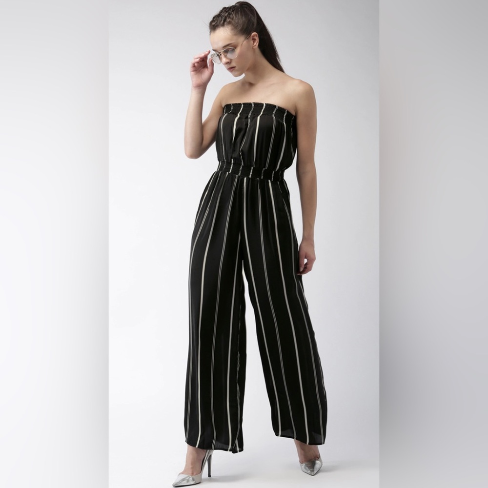 Forever 21: Black and White Striped Jump Suit